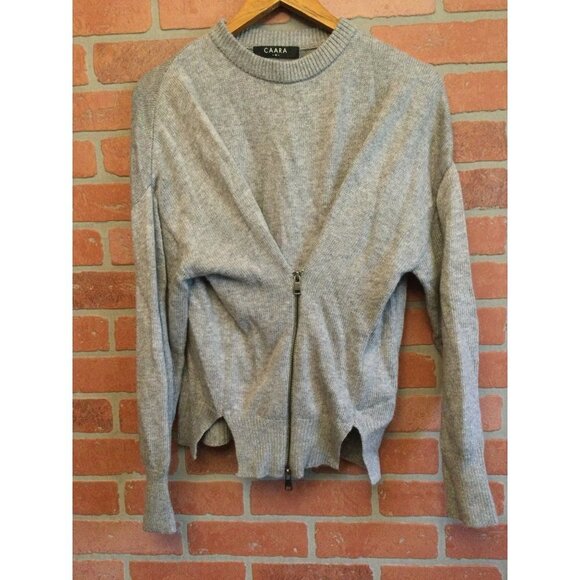 Caara Women's Zip Front Two Way Sweater Size M Long Sleeve Crew Neck Pullover - Picture 8 of 8